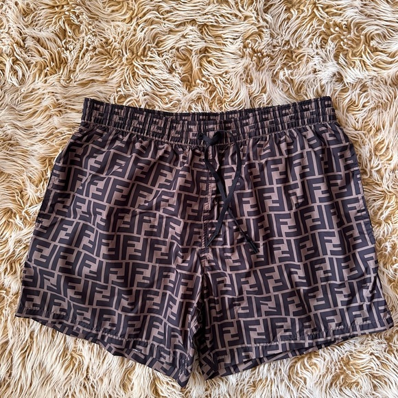 FENDI ALL-OVER LOGO SWIM SHORTS sz 48 - Picture 4 of 13